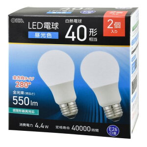 LED�d�� E26 40�`���� �����F 2�� �I�[���d�@ LDA4D-G AG59 2P
