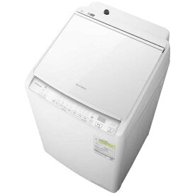 【P2倍】 タテ型洗濯乾燥機 ビートウォッシュ ホワイト 洗濯8.0kg 乾燥容量4.5kg 日立 BW-DV80M W