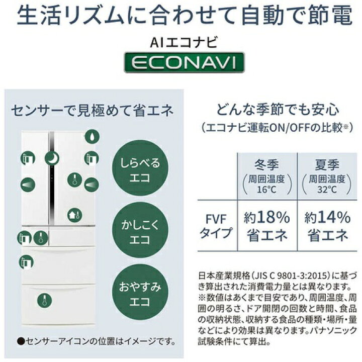 楽天市場】冷蔵庫 パナソニック 両開き 観音開き 451L 6ドア 幅68.5cm 