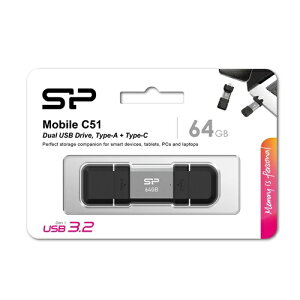 USB 64GB 2in1 USB-A Type-C Ή USB 3.2 Gen 1 Mobile C51 VRp[ SP064GBUC3C51V1S