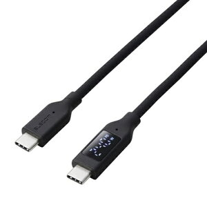 USB-C�P�[�u�� 240W PD�Ή� 1m �d�͕\�� �V���R�� �u���b�N �G���R�� MPA-CCW10BK