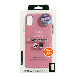 【P2倍】 iphonex iphonexs ケース カバー ラバー素材 耐衝撃 スリムタイプ おしゃれ シンプル 多摩電子工業 tama's iphoneケース EPROTECT Slim TPS08ESP ピンク