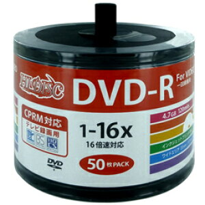 HI DISC�@DVD-R 4.7GB 50���X�s���h�� CPRM�Ή� ���C�h�v�����^�u���Ή��l�ߑւ��p�G�R�p�b�N �@HDDR12JCP50SB2