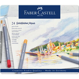 水彩色鉛筆セット ファーバーカステル ゴールドファーバーアクア水彩色鉛筆 24色 缶入 FABER-CASTELL