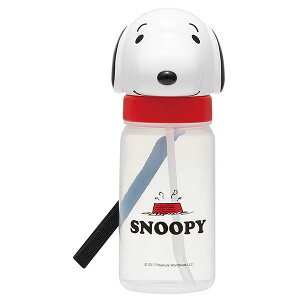 スケーター ダイカットストローボトル 350ml スヌーピー PBS3STD 水筒 常温用 ストラップ付き