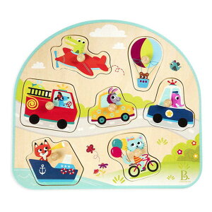 O B.toys BX1854GZ のりものパズル ビートイズ おもちゃ 1歳6ヶ月 1歳半 乗り物 かたち合わせ パズル 木製 木のおもちゃ 木 絵合わせ 知育 玩具 男の子 女の子 室内遊び ギフト プレゼント 誕生日