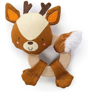 Kids2 Bright Starts クラッチ&ホールド・ウッドトイ しか 11146-01 うさぎ 11146-02 キッズツー シンプリー ブライトスターツ 木製 木のおもちゃ 布製おもちゃ 歯固め ラトル ガラガラ 赤ちゃん ベビー