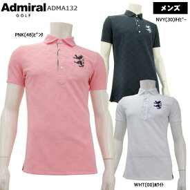 【春夏モデル】 Admiral Golf (アドミラルゴルフ) スコッツ　ジャガード　半袖ワイドカラーシャツ（メンズ) ADMA132 【大特価!お買い得!!】【B-ONE】