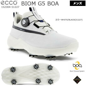 ECCO エコー 152304 BIOM G5 BOA ソフトシューズ (メンズゴルフシューズ) カラー:WHITE/BLACK (51227) 152304-51227 バイオム ジーファイブ GORE-TEX ゴアテックス 【B-ONE】