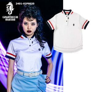 cavalluccio marino J@b` }[m Women Collarless Polo Shirt Vanilla 2401-02PS020 fB[X |Vc (fBX) StEFA  JWA Job` }[myB-ONEz