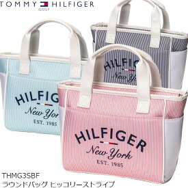 【2023年春夏モデル】 TOMMY HILFIGER GOLF トミーヒルフィガーゴルフ THMG3SBF ラウンドバッグ ヒッコリーストライプ ポーチ ミニトートバッグ【B-ONE】