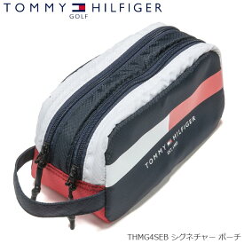 【2024年春夏モデル】 TOMMY HILFIGER GOLF トミーヒルフィガーゴルフ THMG4SEB ポーチ シグネチャー 【B-ONE】