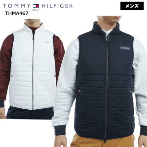 【バーゲン!30%OFF!!】 【2024年秋冬モデル】 TOMMY HILFIGER GOLF トミーヒルフィガーゴルフ 圧着キルト中綿 ベスト(メンズ) THMA467ストレッチ 防風 紳士シンプル カジュアル 紳士 男性用 ゴルフウェ