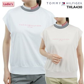 【2024年春夏モデル】 TOMMY HILFIGER GOLF トミーヒルフィガーゴルフ フロントロゴ フレンチスリーブモックシャツ (レディス）THLA430 婦人 ゴルフウェア さわやか きれいめ ゆったり 【B-ONE】
