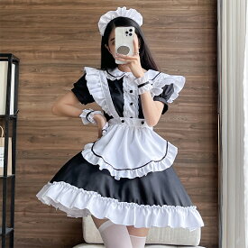 ハロウィン コスプレ メイド服 メイド 定番 半袖 女の子 男の子 可愛い ワンピース 洋服 お姫様 人気 萌え 衣装 仮装 コスチューム ドレス セクシー 大きいサイズ 喫茶 ロリータ 大人 パーティー 学園祭 文化祭