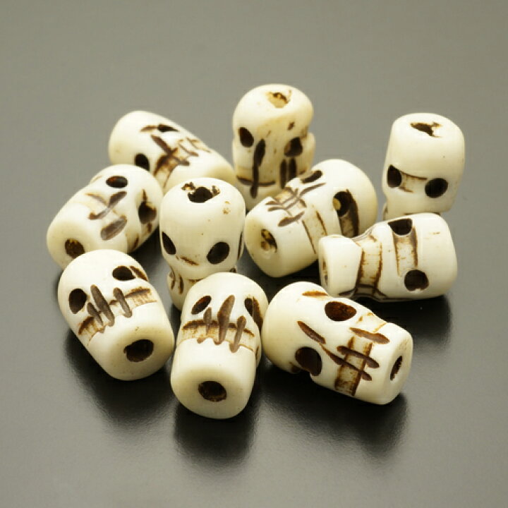 楽天市場】10個売り ボーンビーズ スカルボーンビーズ【インディアン  