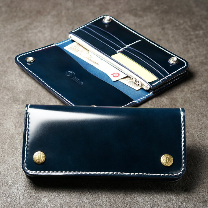楽天市場】ロングトラッカーズウォレット コードバン本藍染め【財布/長 