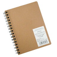 クラフトツインリングノート セミA6 5mm方眼罫 50枚 (100円ショップ 100円均一 100均一 100均)
