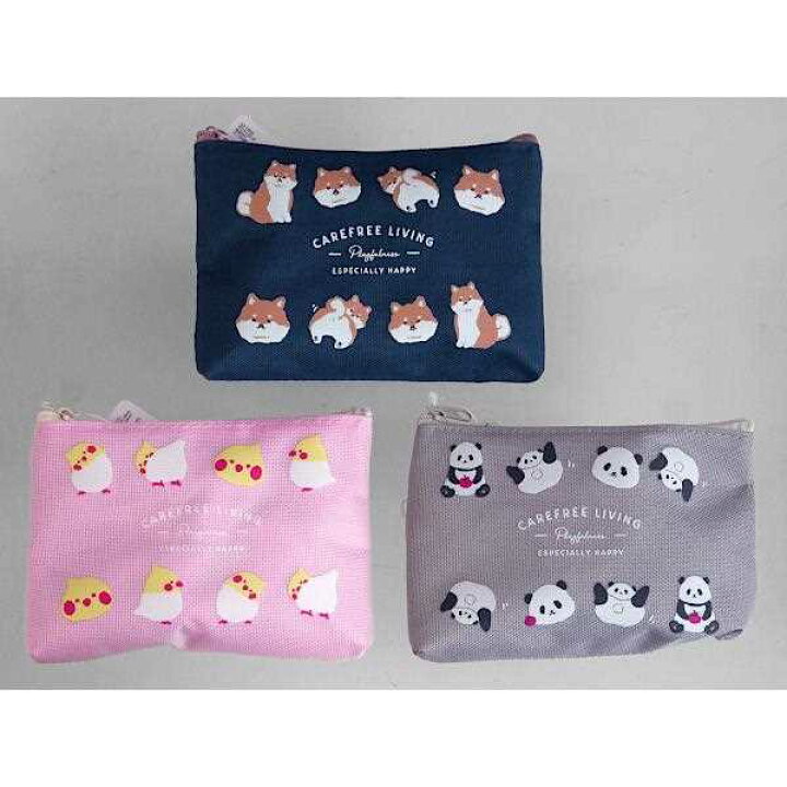 楽天市場】ポケティポーチ ゆるかわアニマル柄 10×14×マチ2cm ［色柄  