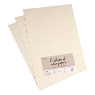 A4カラーペーパー エンボス オフホワイト 3枚入 (100円ショップ 100円均一 100均一 100均)