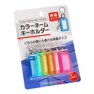 カラーネームキーホルダー 両面タイプ 4.5×2.5cm 6個入 (100円ショップ 100円均一 100均一 100均)