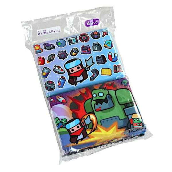 楽天市場】水に流せるティシュ ダダサバイバー 20枚(10組)×4個入 ［柄  