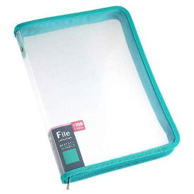 A4ファスナーファイルケース 緑 32.5×23×マチ3cm