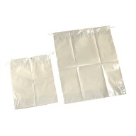 ポリ巾着 大小 ベージュ 2枚入 (100円ショップ 100円均一 100均一 100均)