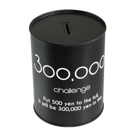 缶 貯金箱 30万円 モノトーン ［色指定不可］ (100円ショップ 100円均一 100均一 100均)