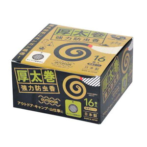 厚太巻強力防虫香 16巻入 吊り下げ線香皿付