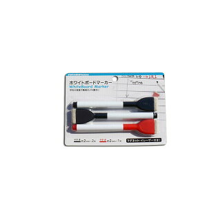 ホワイトボードマーカー 中字 3本(黒2本/赤1本)入 (100円ショップ 100円均一 100均一 100均)