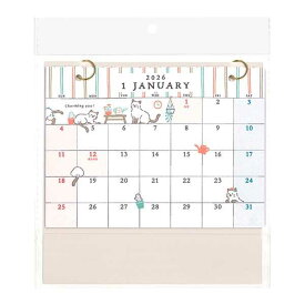 カレンダー 2026 卓上 アニマルイラスト (100円ショップ 100円均一 100均一 100均)