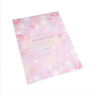 伊予和紙便箋 桜巡り SE 24.8×17.5cm 15枚 ［色柄指定不可］ (100円ショップ 100円均一 100均一 100均)