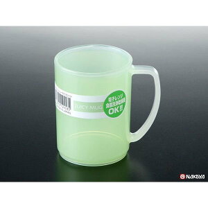 マグカップ プラスチック製 電子レンジ・食洗機対応 グリーン 290ml (100円ショップ 100円均一 100均一 100均)