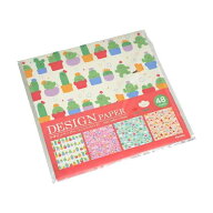 デザインペーパー ニコニコフレンズ 15×15cm 48枚入 (100円ショップ 100円均一 100均一 100均)