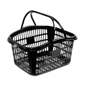バスケット　持ち手付　38．8×31．7×高さ21．9cm　ブラック　サンテール