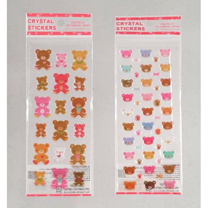 楽天市場】シール クリスタル ぷっくりクマ ［柄指定不可］ (100円 