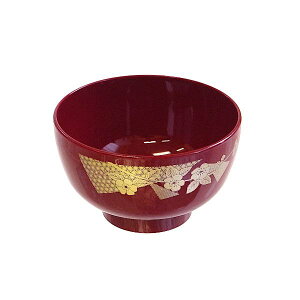 汁椀 山吹 朱 電子レンジ・食洗機対応 満量350ml (100円ショップ 100円均一 100均一 100均)