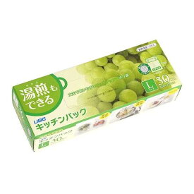 ポリ袋 キッチンパック 湯煎もできる マチ付 Lサイズ（32×38cm） 30枚入 (100円ショップ 100円均一 100均一 100均)