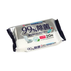 流せるトイレクリーナー 99％除菌 厚手 ミントの香り 16×25cm 20枚入 (100円ショップ 100円均一 100均一 100均)