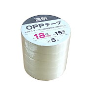 OPPテープ 幅1.8cm×長さ15m 5巻入 (100円ショップ 100円均一 100均一 100均)