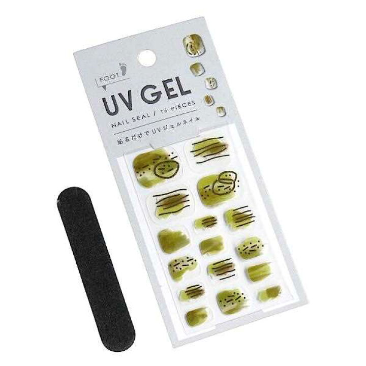 楽天市場】ジェルネイルシール 2107-FoA 足用 16片入 爪やすり付 ［色  