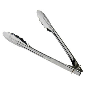 トング ステンレス製 ストッパー付 全長23.5cm (100円ショップ 100円均一 100均一 100均)