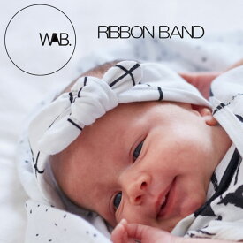 WAB RIBBON BAND　赤ちゃん　リボン　モノトーン　おしゃれ　出産祝い　ベビー　シンプル　着させやすい　可愛いBlack&White