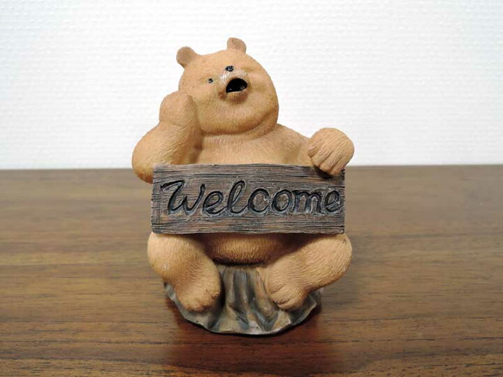 楽天市場】ダッドベア ウェルカム くま 熊 ベア welcome 置物 かわいい 