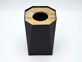 ダストボックス メタルオクトS 八角形 オクタゴン 木製 アイアン ブラック 黒 ゴミ箱 おしゃれ 大人 アンティーク風 ナチュラル 北欧 アジアン雑貨