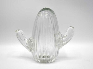 クリア カクタス M ガラス オーナメント サボテン ペーパー ウェイト オブジェ 置物 大人 キレイ おしゃれ かっこいい モダン インテリア 北欧 アジアン雑貨