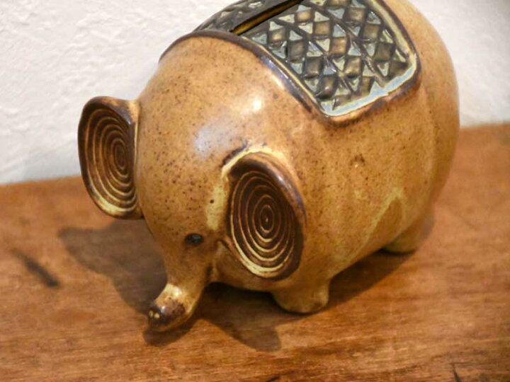 楽天市場】セラミック エレファントバンク 象 ゾウ 貯金箱 陶器 
