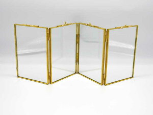 アイアン フォトフレーム スタンド 4 ゴールド 金 卓上 L判 ポストカード 押し花 インダストリアル おしゃれ かっこいい インテリア レトロ デザイン シンプル アンティーク ショップ クラシ