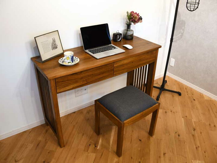 楽天市場】コンソールテーブル パソコンデスク チーク 無垢 幅120cm  